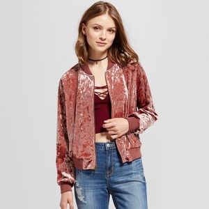 Crushed Velvet Bomber Jacket